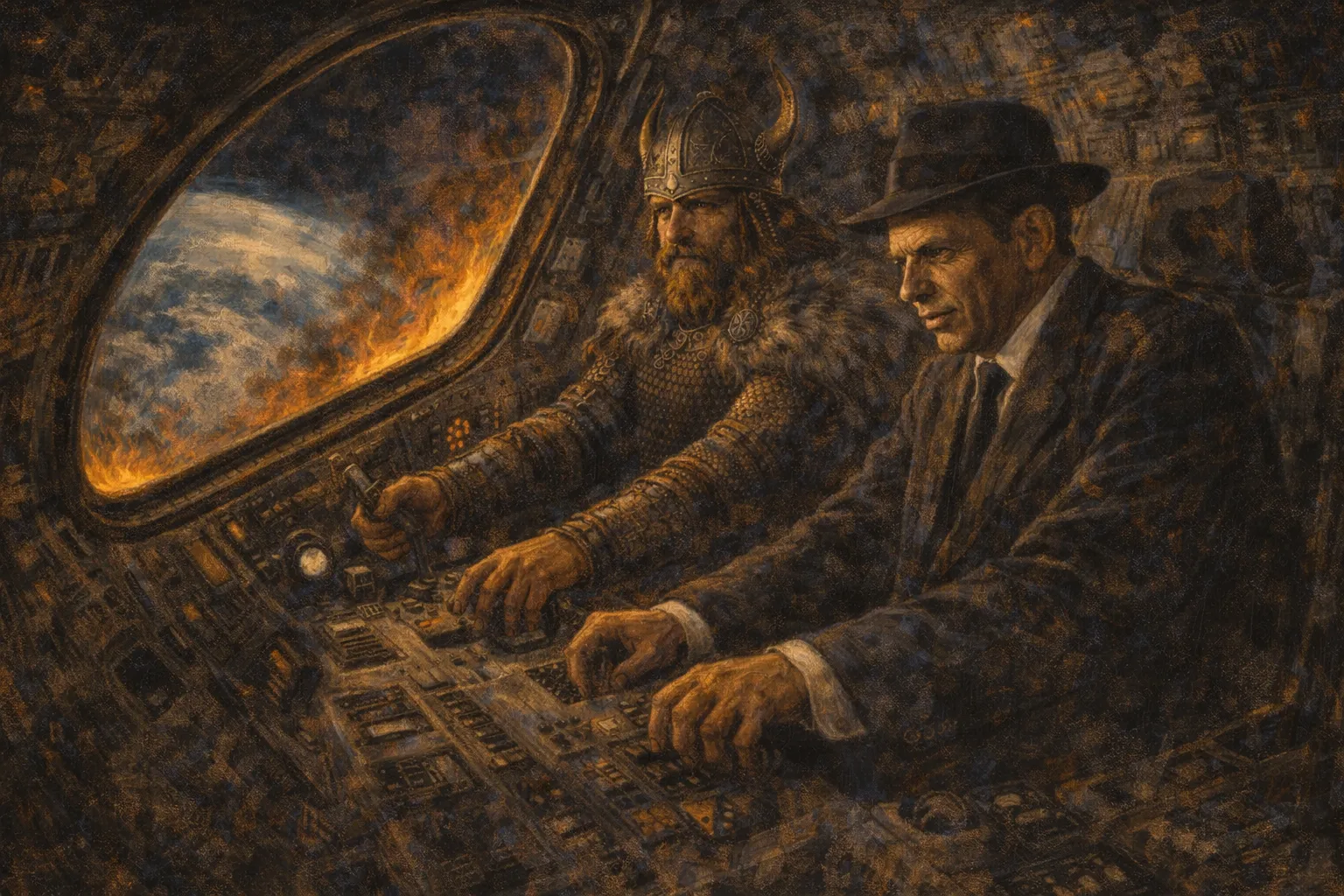 Frank Sinatra and Leif Ericson fly to the moon.